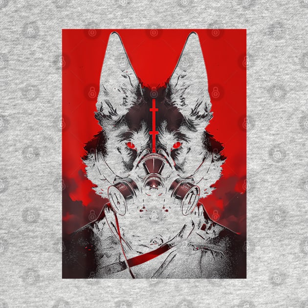 Futuristic Cyberpunk Gothic Wolf - Goth Grunge ,Punk Occult by The Full Moon Shop